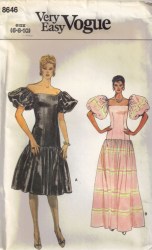 8646 VOGUE LOW WAIST FLARE SHORT SLEEVE DRESS  LENGTHS PATTERN 6-10